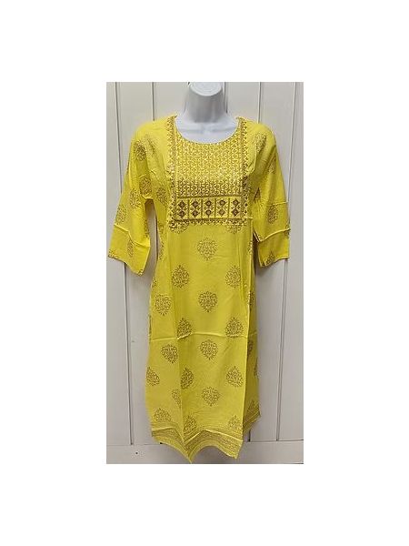 Silk kurti - yellow and Golden