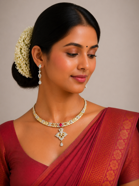 Neckalace with white stones