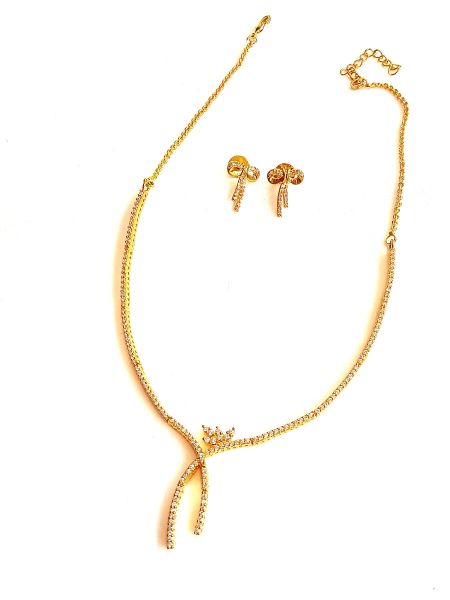 Designer Neckalace and earring with white stones