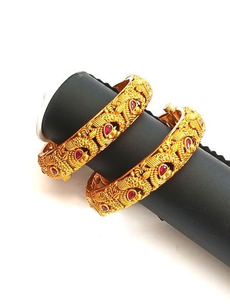 Bangles with pink stones