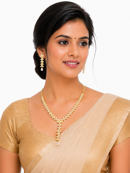Imitation Neckalace with white AD stones