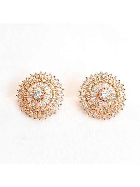 Stone earring with crystal buttons