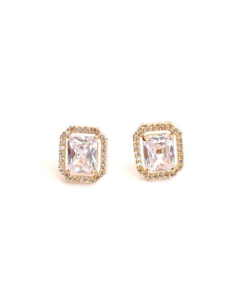 Stone earring with clear cubic zirconia