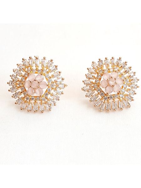 Pink + stone white with crystal buttons
