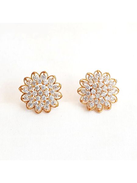 Clear stone earring with gold plated