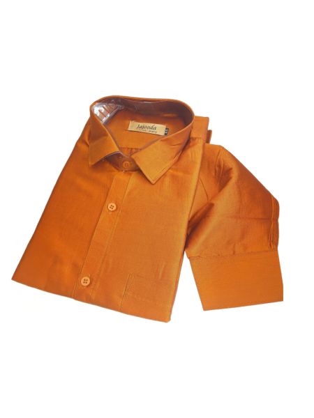Orange mens silk shirt
