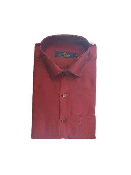 Maroon coloured mens silk shirt
