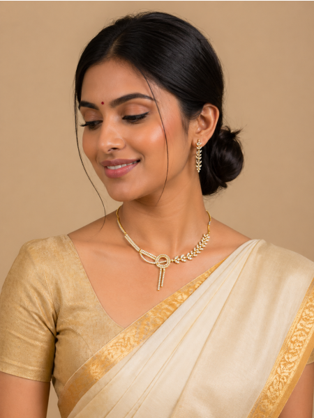 Imitation Neckalace with White AD Stones AD-NE-11