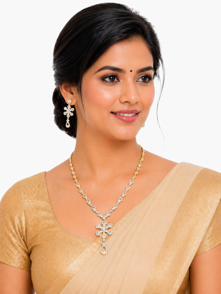 ImitationNeckalace with White AD stones
