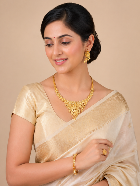 Demi-parure necklace with matching earring