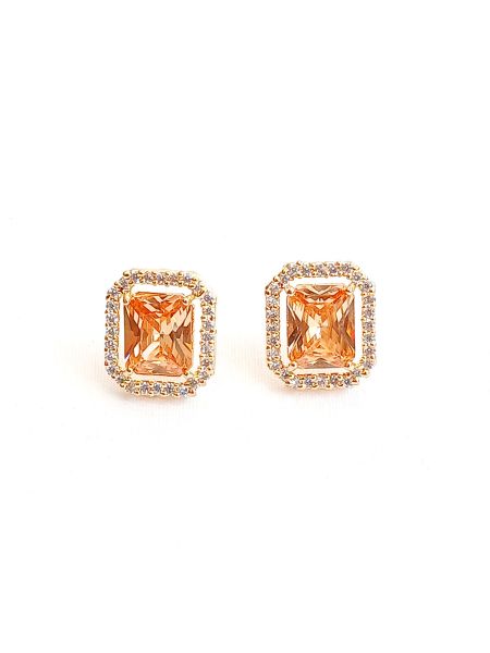 Stone earring with cubic zirconia
