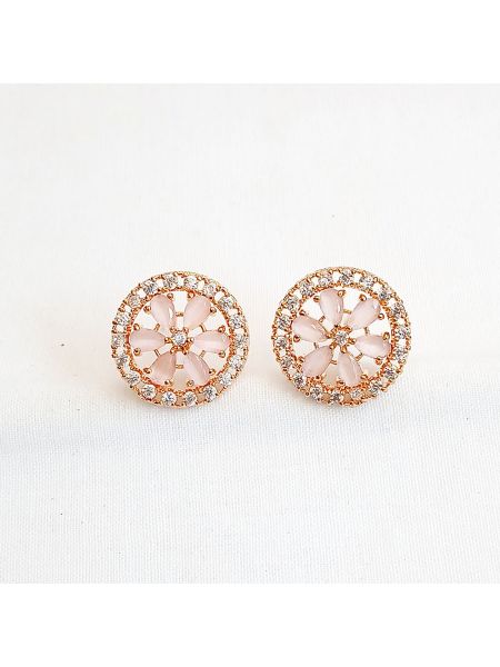 Light pink stone design flower with tiny white stone