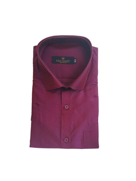Wine redish coloured silk men's shirt