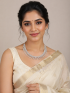 Silver color neckalace with white STONES