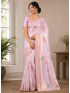 Pastel Pink Soft Silk Saree with Matching Blouse Piece