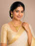 Necklace with earring + central pendent with stone