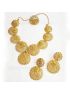 Gold plated rose design necklace with earring set