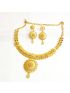 Gold plated flower design necklace with earring