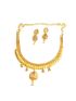 Gold plated necklace set with pink and white stone