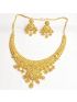 Gold plated necklace set in flower design with hangers