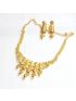 Gold plated necklace set with dynamic dangling