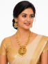 Temple Jewellery with green pink stones and Pearl