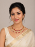 Neckalace and earring with white and pink Stones AD-NE-21