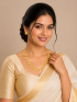 Leaf design gold plated necklace set