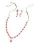 Designer Neckalace and earring with white and pink stones AD-NE-18