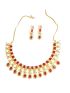 Neckalace and earring with white and pink Stones AD-NE-21