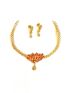 Neckalace and earring with white and pink stones AD-NE-24