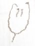 Silver Colour Neckalace with white AD stones