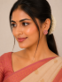 stone earing with pink stone and pearl