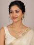 Designer Neckalace and earring with white stones AD-NE-14