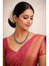 Neckalace with earring and blue stones