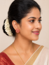 red and white colour stone and pearl used earing