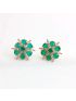Stone earring with green and white stone
