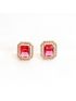 Stone earring with red cubic zirconia