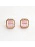 Stone earring with pink cubic zirconia