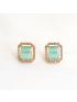 Big green opal diamond – gold plated earring