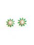 Green stone earring with pearl