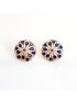 Blue stone earring in round shape