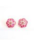 Pink stone earring in round shape