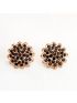 Black stone earring in flower design