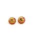 Imitation Earring with green and pink Stones-EAR-R-E-25