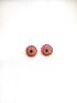 Imitation Earring with pink and green stones-EAR-R-E-8