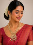 Designer Neckalace and earring with white stones and pearls