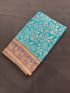 Silk Blend Printed Saree for Women | Persian Aquamarine with Contrast Border | Festive & Occasion Wear | Includes Midnight Sapphire Blouse Piece