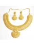 Gold plated necklace set in net design