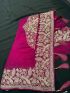 Magenta Soft Raw Silk Saree with Matching Embroidered Blouse Piece